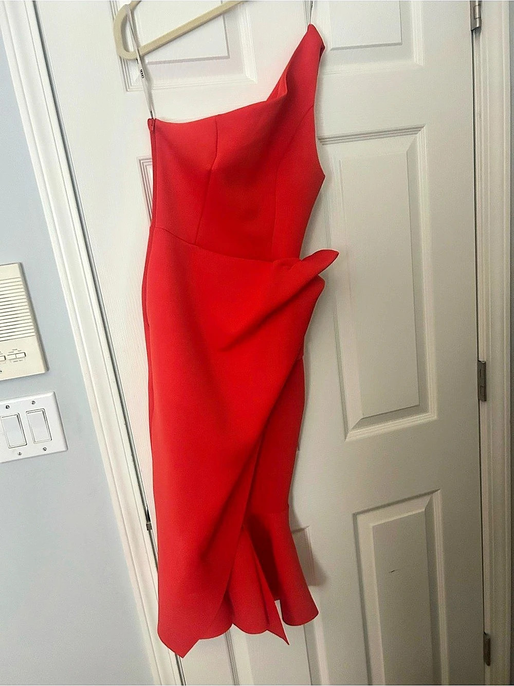 ASOS neoprene bright orange dress